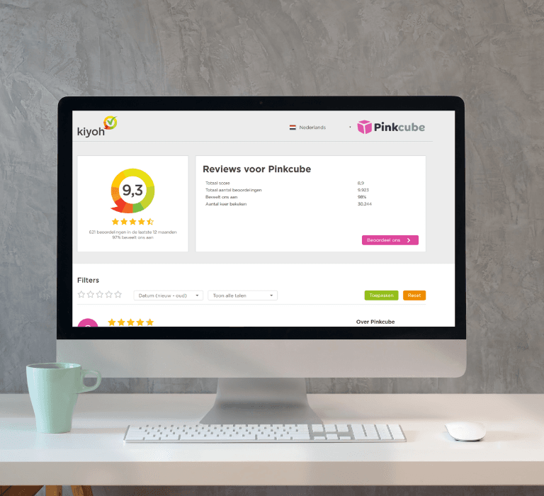 Reviewpagina op website